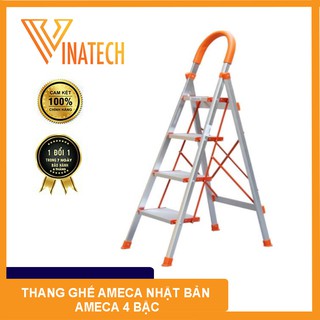 [HÀNG CHÍNH HÃNG] Thang ghế INOX AMECA Nhật Bản 4 BẬC