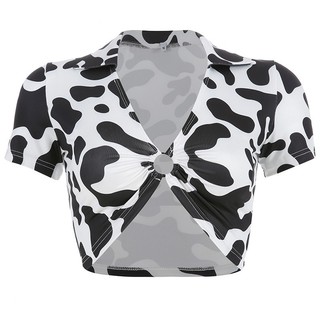 Áo croptop bò sữa hở ngực [ Sẵn ]