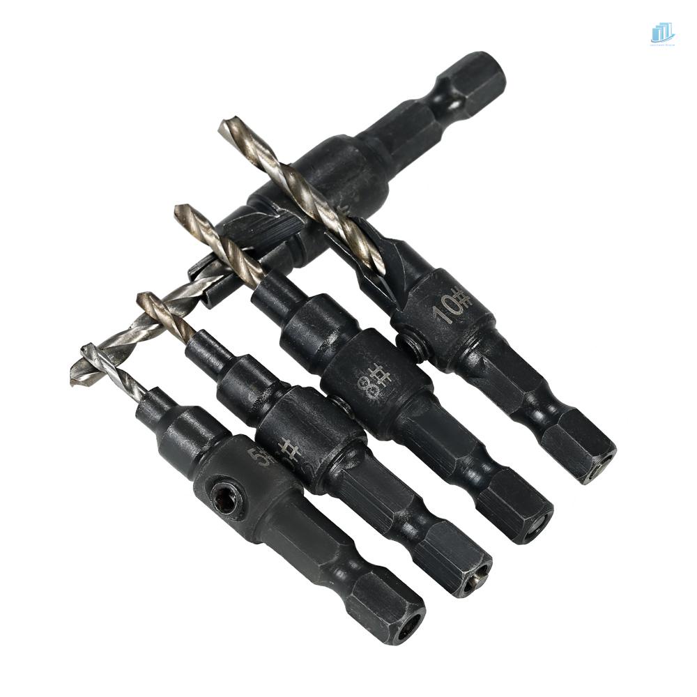 Bộ 5 Mũi Khoan HSS Đầu Lục Giác 1 / 4 inch Chuyên Dụng Cho Chế Biến Gỗ