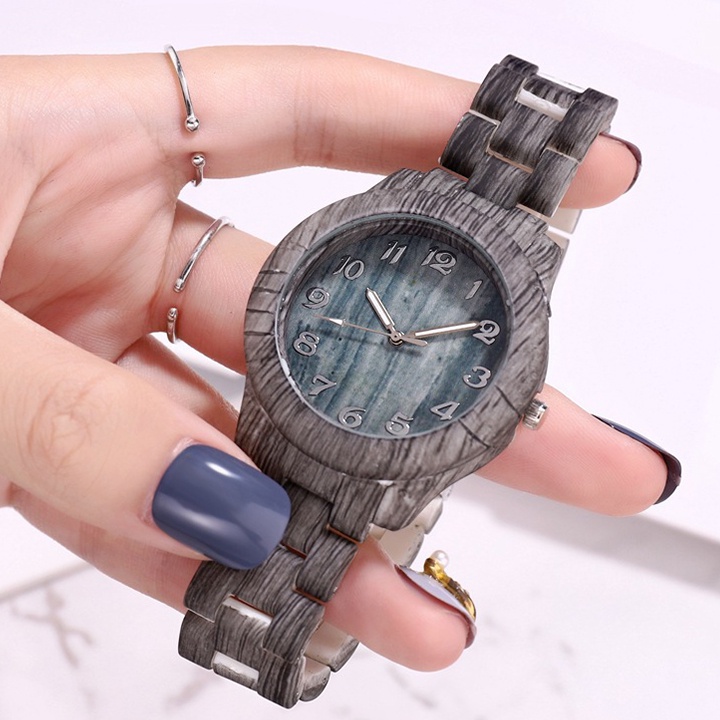 Đồng Hồ Thời Trang Nữ Gỗ Thơm Thiết Kế Đơn Giản, Năng Động