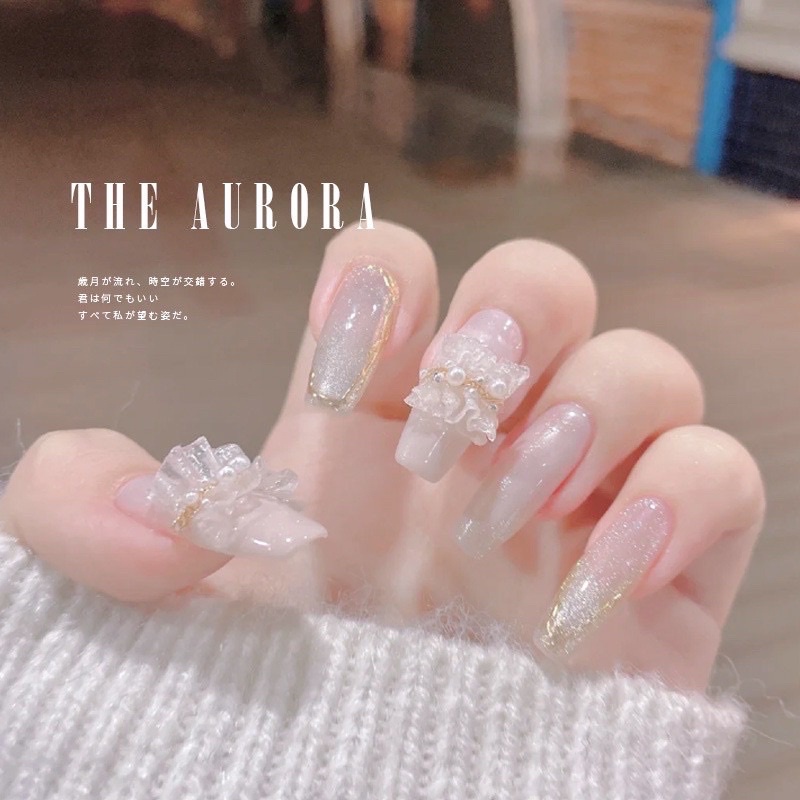 NAILBOX nơ nhún mắt mèo kim cương thiết kế theo size