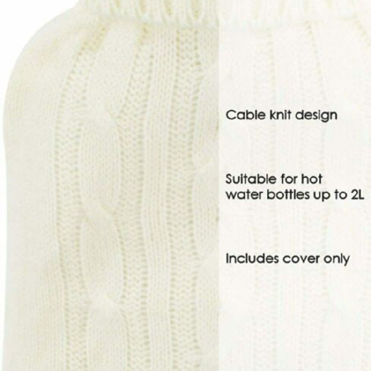 Crazyi Soft Knitted Cover Case for Winter Warm 2L Hot Water Bottle Warmer