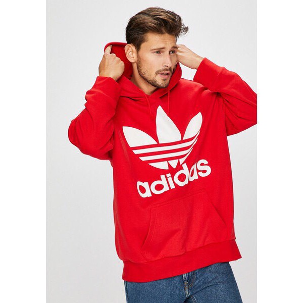 Áo Hoodie das màu đỏ phối logo phía trước