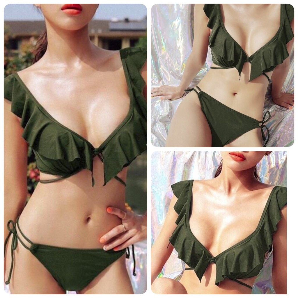 Bikini cánh tiên xanh rêu | WebRaoVat - webraovat.net.vn