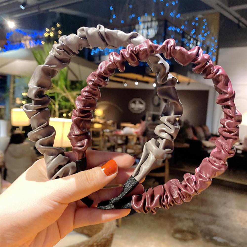 Băng Đô Cài Tóc Bằng Da PU Phong Cách Vintage Thời Trang Mùa Thu Cho Nữ