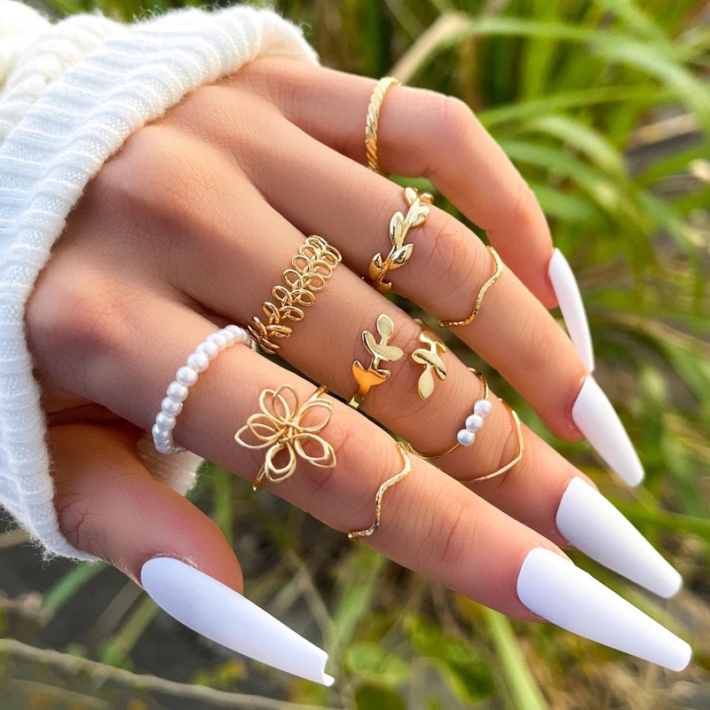 Set 10 Nhẫn Đeo Khớp Ngón Tay Phong Cách Boho Cổ Điển Dành Cho Nữ