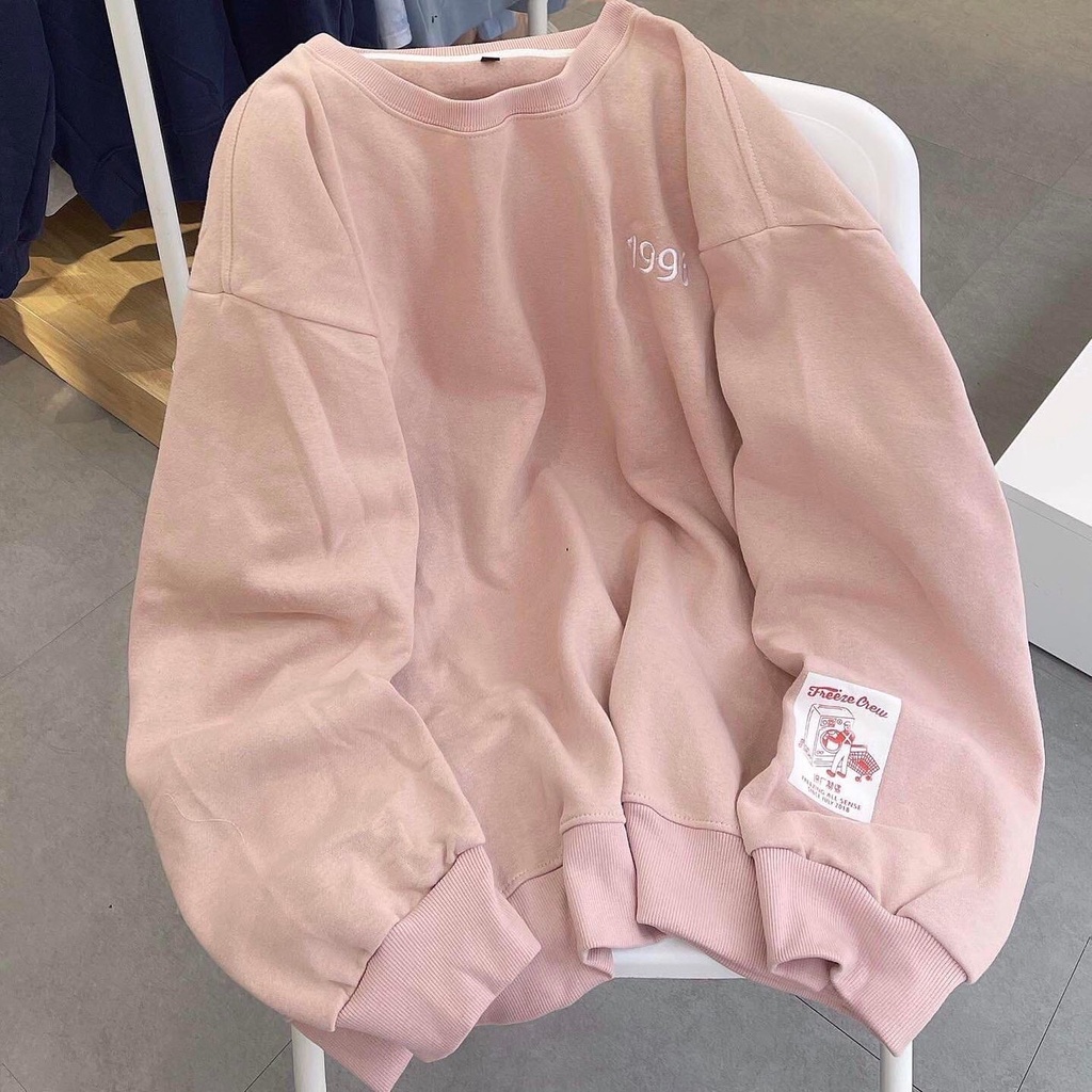 Áo nỉ sweater hồng 1996 dài tay thiết kế thời trang dễ phối đồ