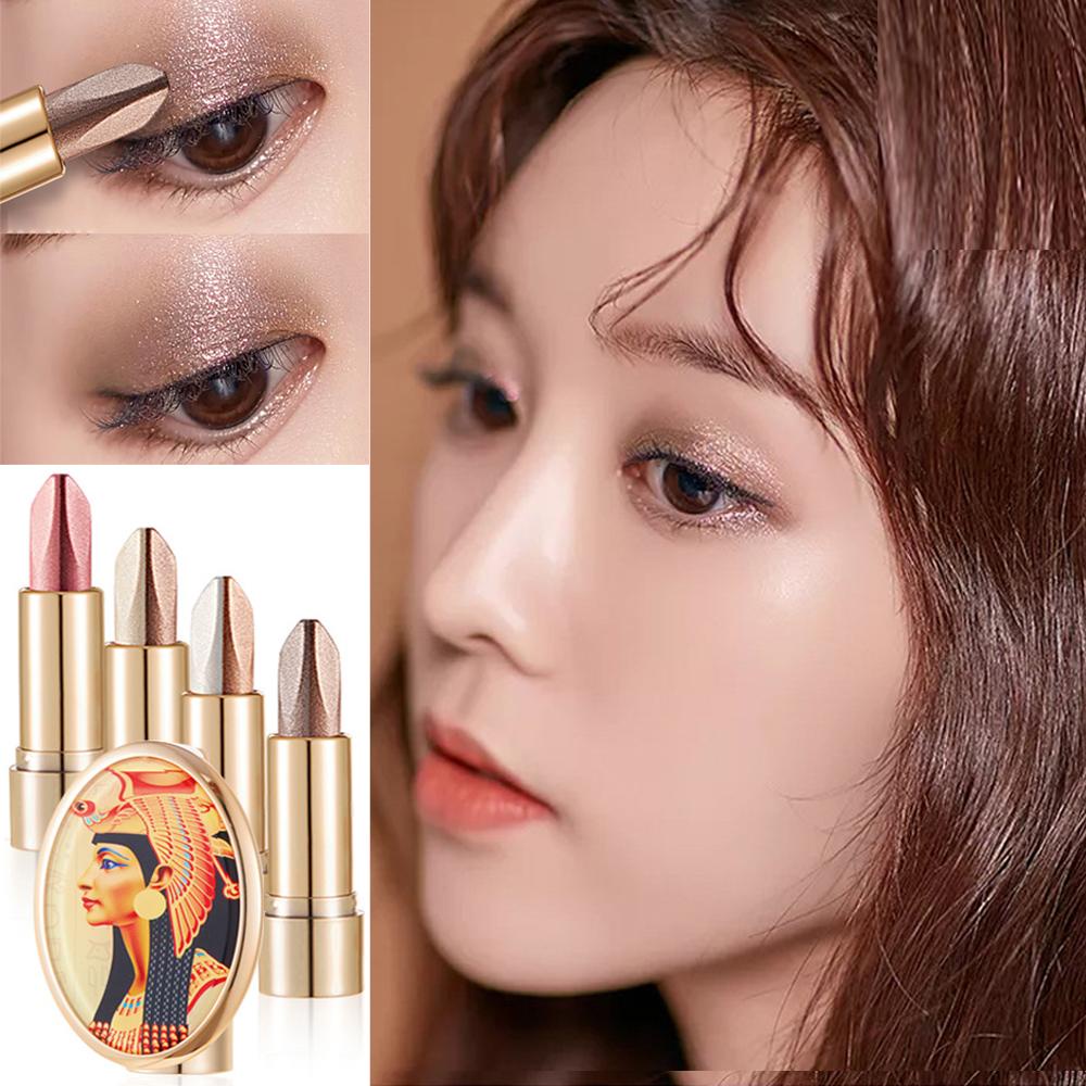 OCEANMAP Phấn Mắt Dạng Bút Hai Màu Sắc Ánh Ngọc Trai Chống Thấm Nước Có Gương Soi Tiện