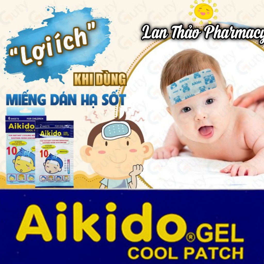 Miếng dán chườm lạnh - dán hạ sốt nhanh Aikido Gel Cool Patch (2 miếng/gói)