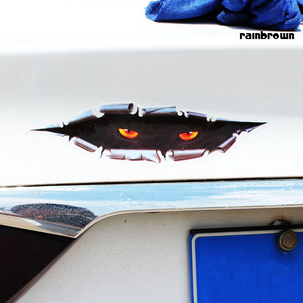 Sticker Dán Xe Hơi Hình Đôi Mắt 3d Sáng Tạo Chống Thấm Nước