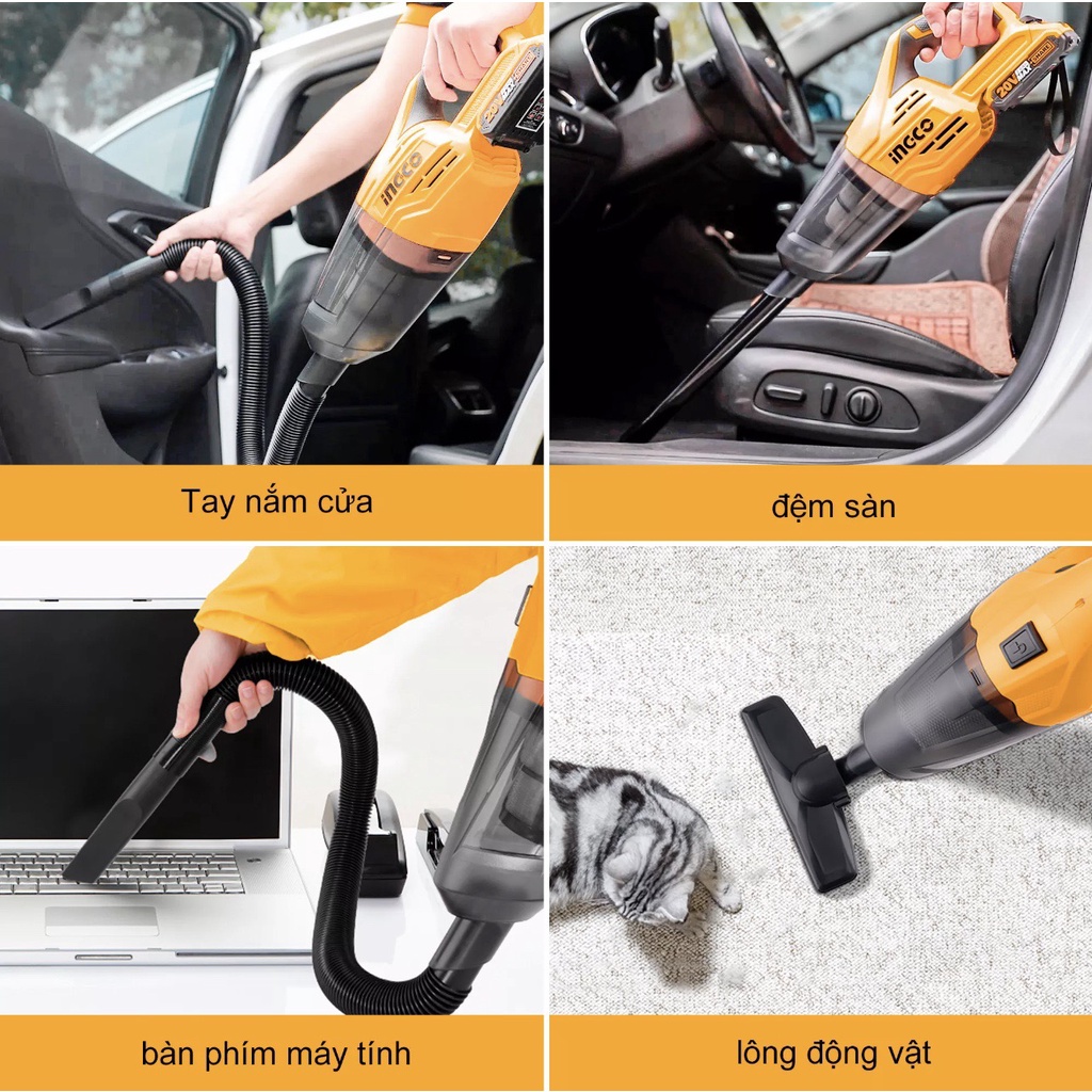 MÁY HÚT BỤI DÙNG PIN INGCO 20V CVLI2001