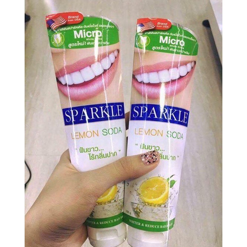 Combo Bộ 2 Kem Đánh Răng CHUYÊN LÀM TRẮNG RĂNG Sparkle Lemon Soda - Thái Lan nhập khẩu