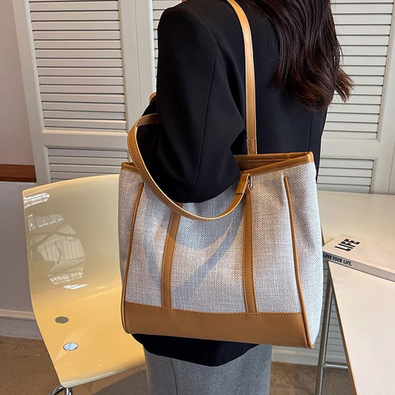 Túi tote Đeo Vai Bằng Vải Bạt Đa Năng Cho Nữ