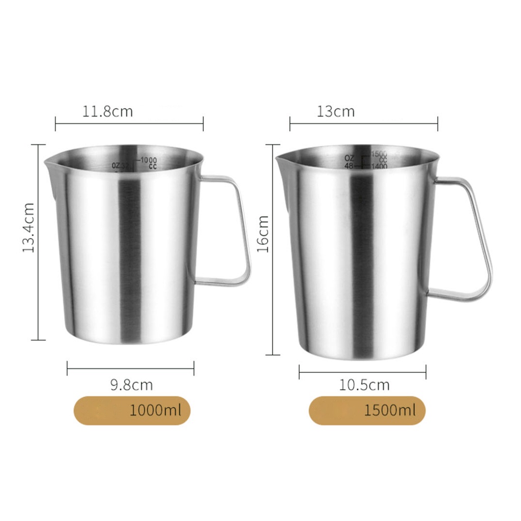 Ca inox 304 có vạch chia dung tích OEM HS502