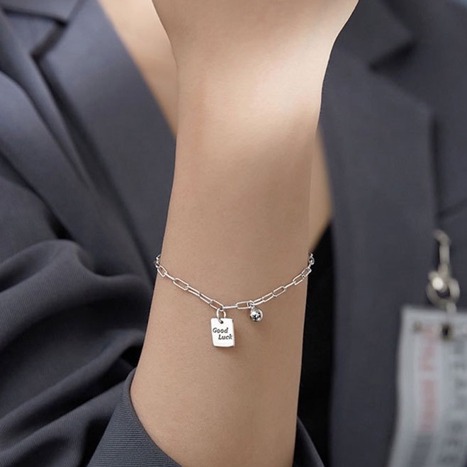 Vòng tay bạc ý 925 good luck lắc tay nam nữ may mắn