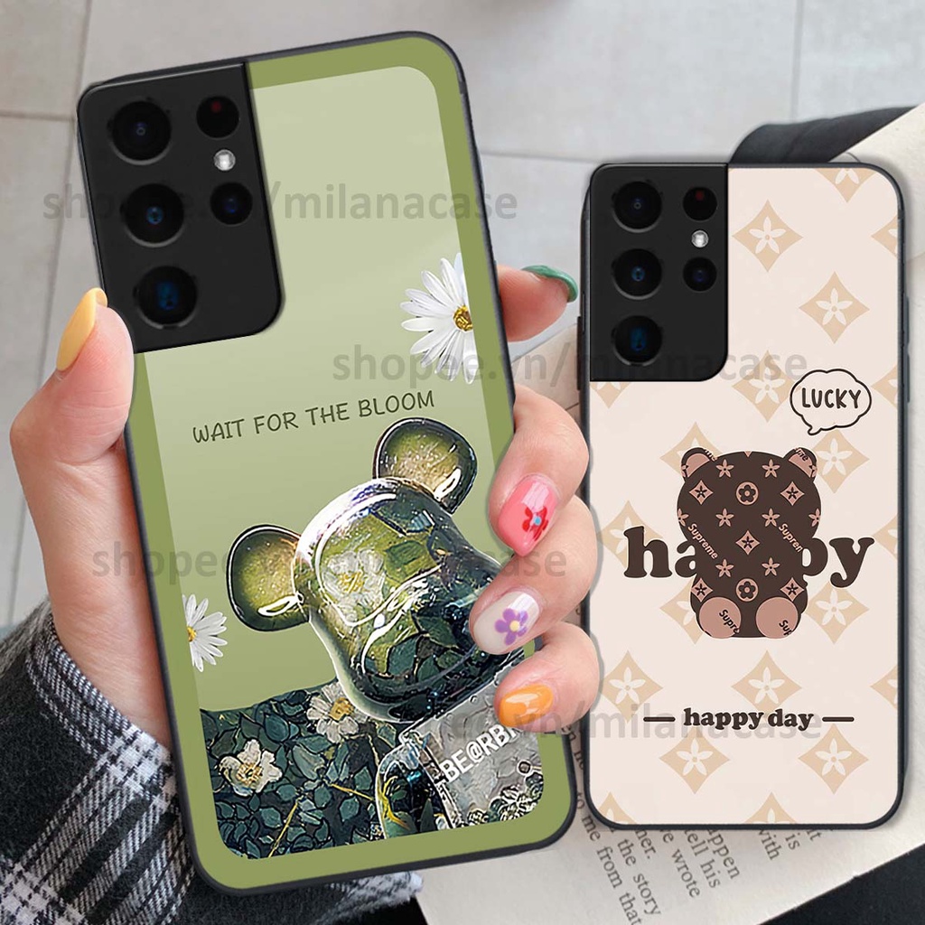 Ốp Samsung S21 Ultra gấu be@rBrick gấu Teddy Kaws siêu đẹp, phong cách, cá tính