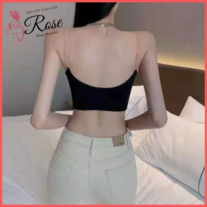Áo Lót Nữ Áo Bra Cotton Khoét Hở Lưng Nâng Ngực BABE Mẫu Mới Siêu Hot Rose A665