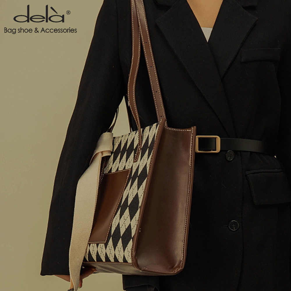 Dela Túi Tote Đeo Vai Sức Chứa Lớn Thời Trang Mới Dành Cho Bạn Nữ
