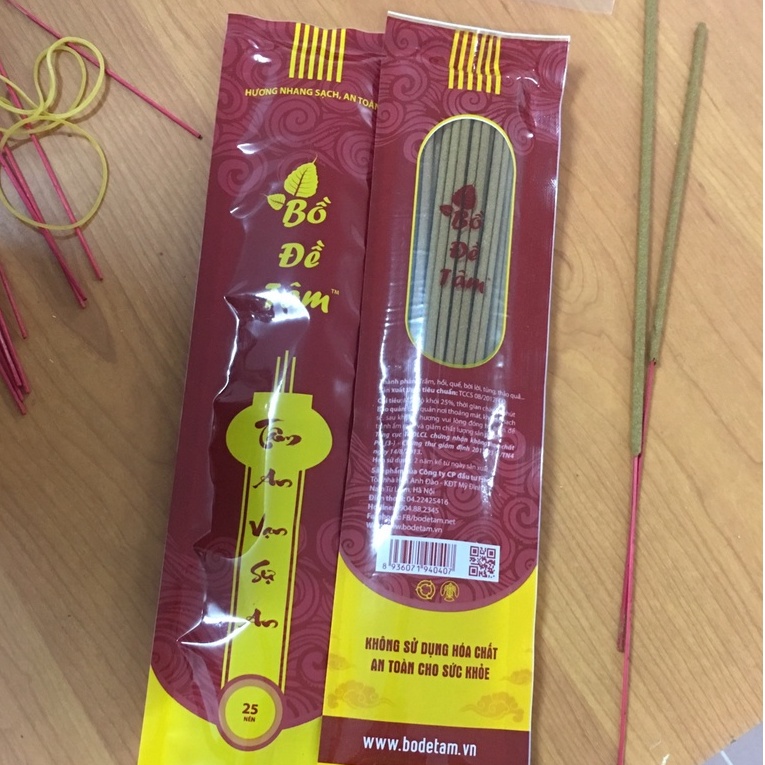 Nhang Hương Trầm Bồ Đề Tâm Thiên Nhiên An Toàn Dễ Chịu Giảm Căng Thẳng Mang Lại Tài Vượng Gói 25 Nén Dài