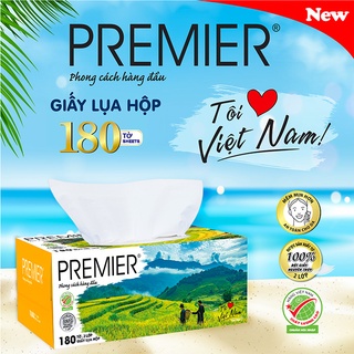 Hộp khăn giấy lụa PREMIER 2 lớp - Hộp 180 tờ