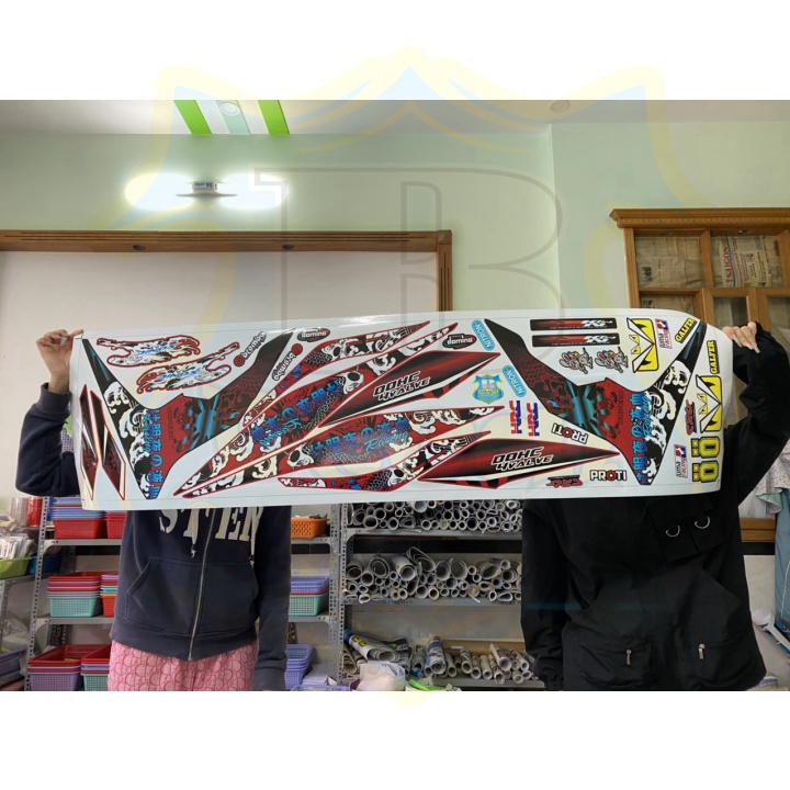 ( Quí khách vui lòng mang ra tiệm cho thợ dán ) Tem sonic 150 cá chép