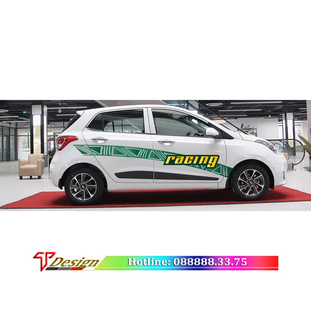 Decal dán sườn xe mini, xe gia đình, tem xe 4 và 7 chỗ WRAP35, KT 234x31cm