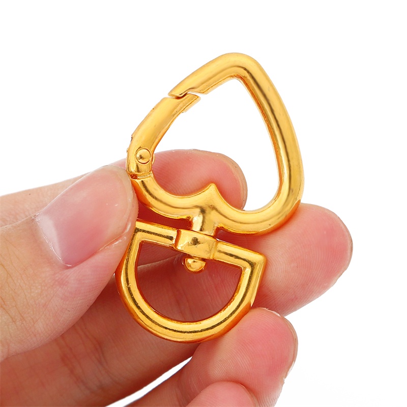 Bộ 2 móc gài tôm hùm bằng kim loại hình trái tim dùng làm đồ trang sức phụ kiện thủ công