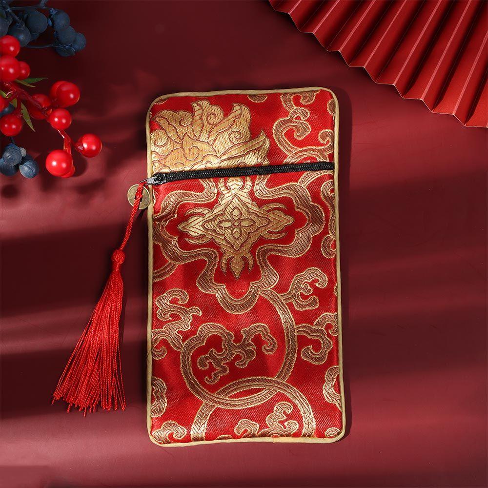 Túi Đựng Trang Sức Có Khóa Kéo Phong Cách Dân Tộc Cổ Điển