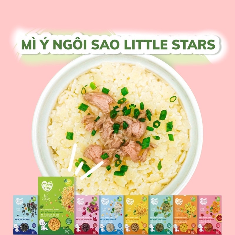 Nui hữu cơ cho bé ăn dặm hình ngôi sao Little Stars MĂMMY tập nhai hộp 100g