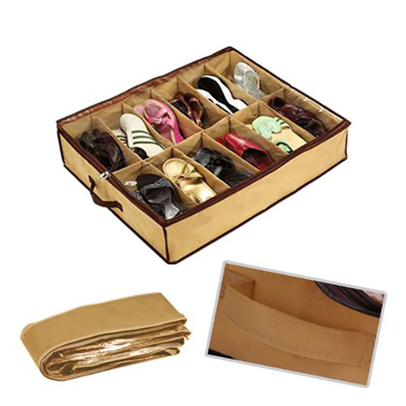 Giá Đựng Giày 12 Ngăn Để Dưới Gầm Giường Tiện Lợi