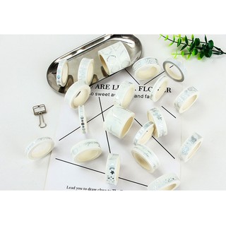 Băng keo Washi tape trắng bạc 20mm-40mm