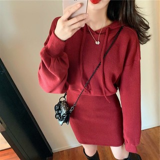 Váy body len gân