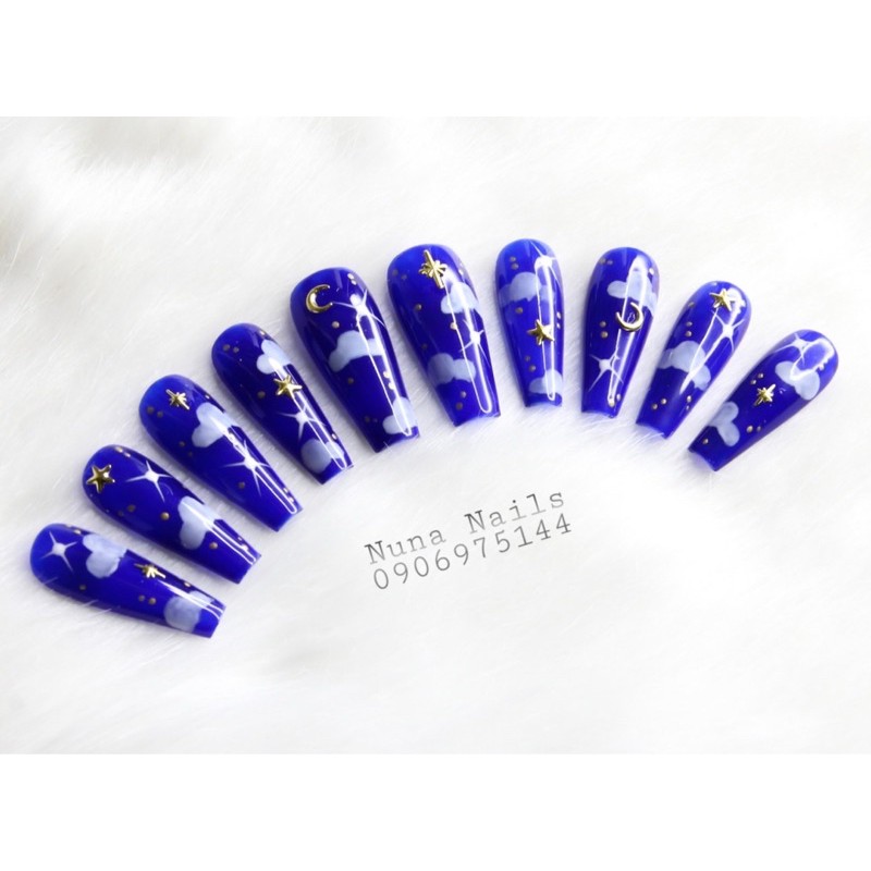 nailbox móng úp thiết kế sky mây sao inbox đổi màu size shape đầy đủ phụ kiện CÓ NOW SHIP