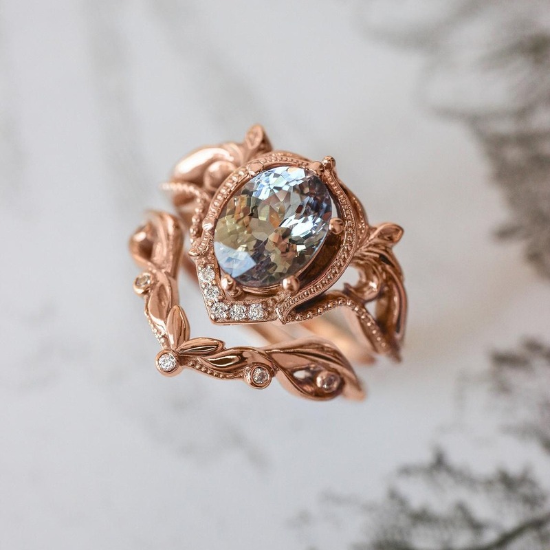 Nhẫn Mạ Vàng Hồng 18k Đính Đá Opal Sang Trọng Cho Nữ