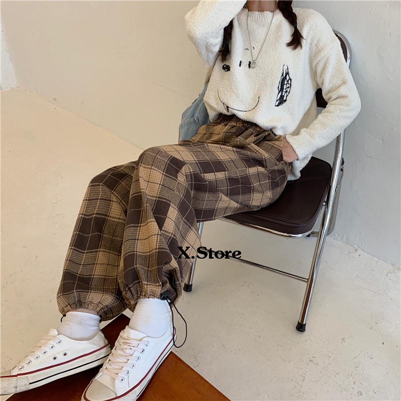Quần Ống Rộng - Quần Ống Suông Kẻ Caro Có Ảnh Thật Tự Chụp + Đánh Giá X.Store 946