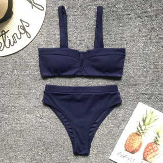 Set bikini gọng V cạp cao