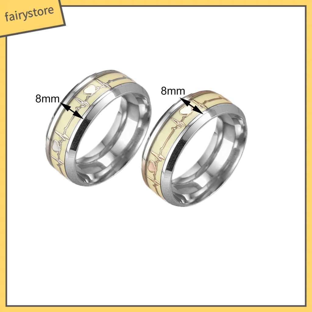 Nhẫn Thép Không Gỉ Họa Tiết Điện Tâm Đồ Dạ Quang