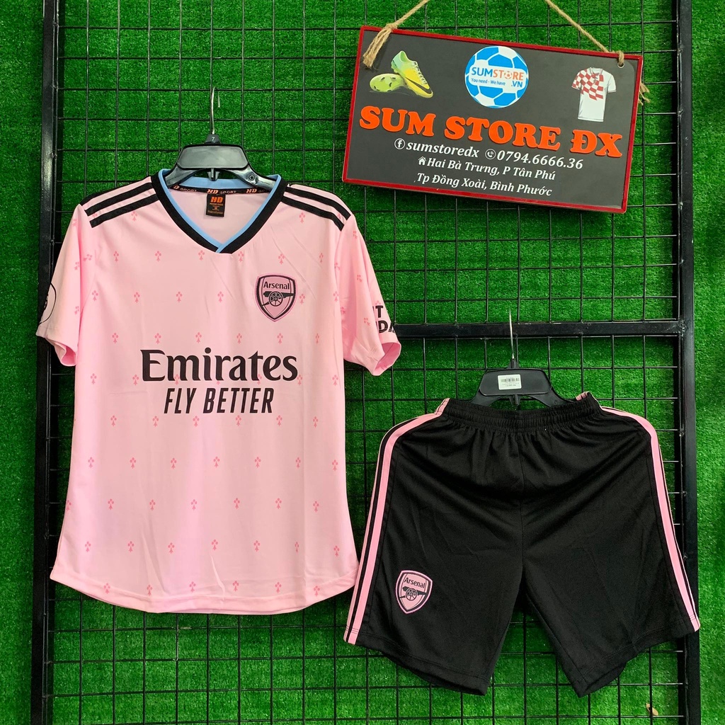 Quần Áo Bóng Đá CLB Arsenal Hồng HD Mè - Áo Đấu Hot 2022, Mẫu Mới, Cực Đẹp