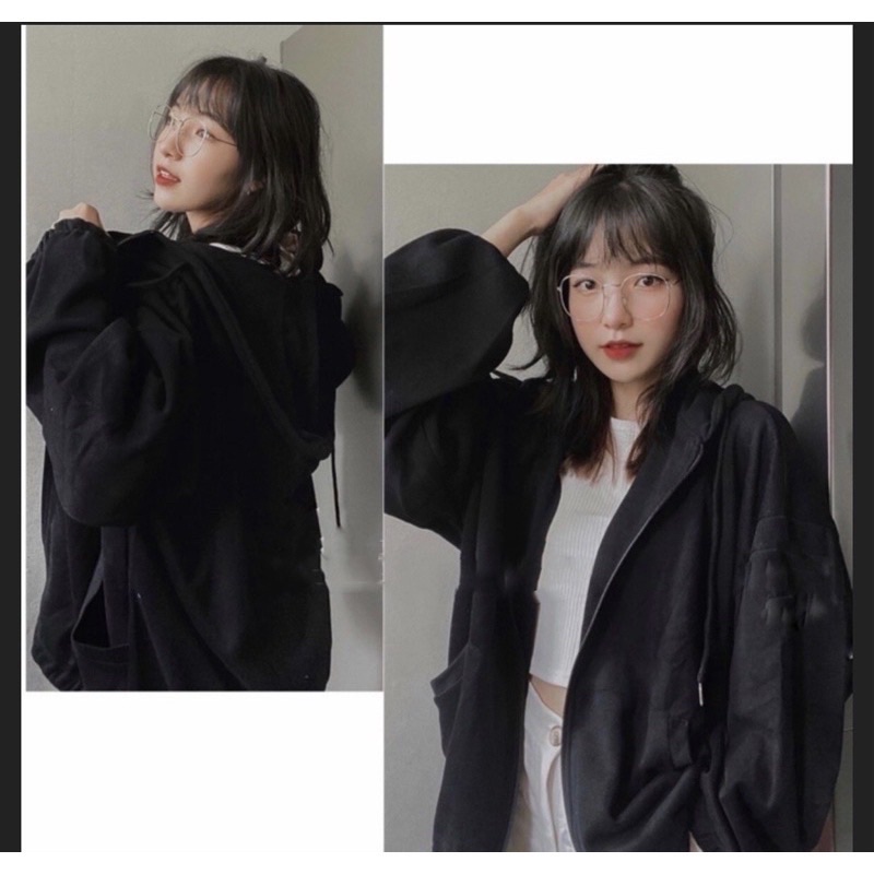 Áo khoác Hoodie Nỉ Tay Bồng Nữ Unisex [FREESHIP]  Áo tay bông có mũ ulzzang màu Xanh | Hồng | Rêu nam nữ HOT