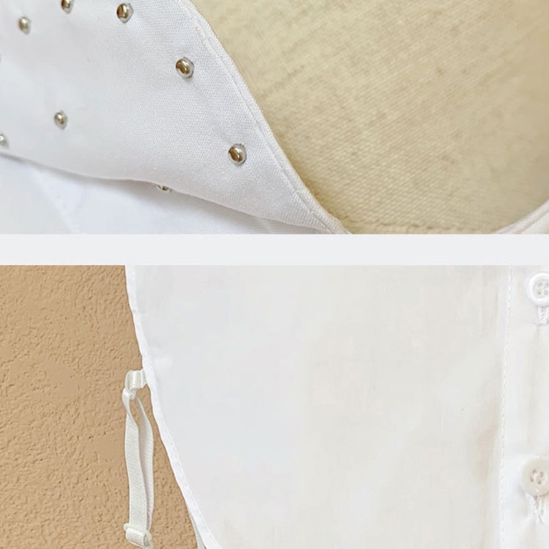 Cổ Áo Sơ Mi Đính Hạt Ngọc Trai Giả Màu Trắng / Đen Sang Trọng Cho Nữ