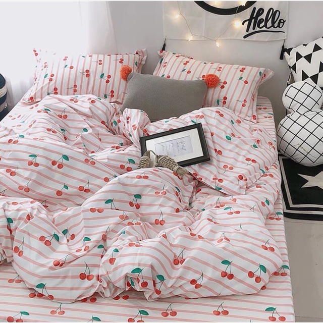 Bộ chăn ga gối Cotton poly Cherry