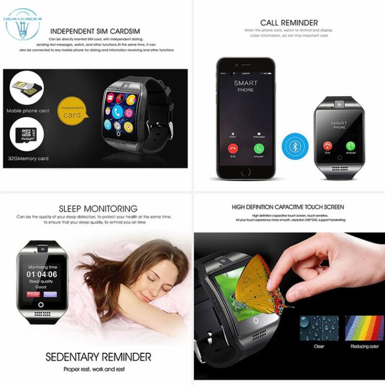 Đồng Hồ Thông Minh Dg Q18 Kết Nối Bluetooth Hỗ Trợ Thẻ Sim Tf Cho Ios Android