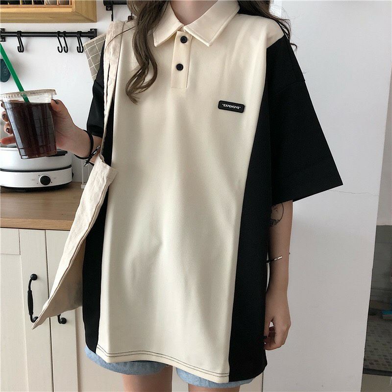 [ SẴN] ❌ GIÁ SỈ ❌ Áo phông polo cổ bẻ phối màu form thụng tay lỡ Unisex