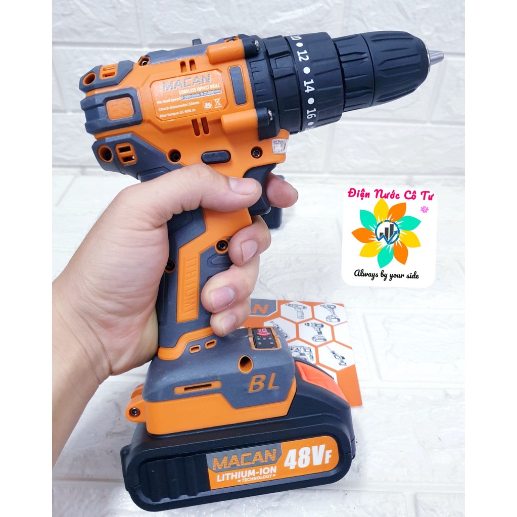 Máy Khoan Pin Cao Cấp MACAN 48V Không Chổi Than 3 Chức Năng Đủ Phụ Tiện Dụng