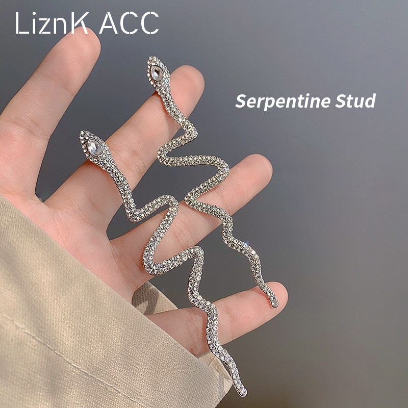 Khuyên Tai Dáng Dài Hình Rắn Phong Cách Punk Hàn Quốc 2022 Cho Nữ