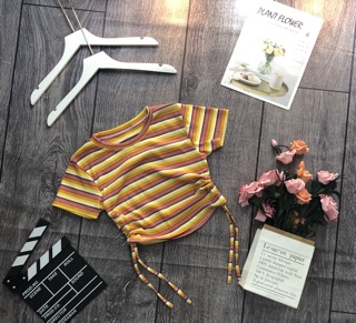 Áo croptop rút dây