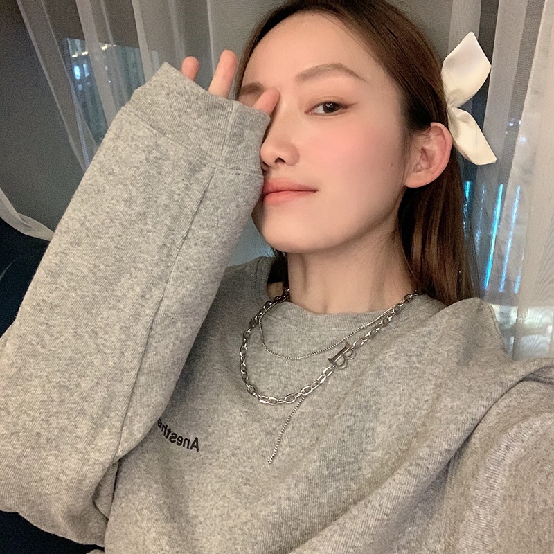 [Augustcloth | AugustJewelry] Dây chuyền/ vòng cổ hợp kim mắc xích chữ B phong cách Hàn Quốc