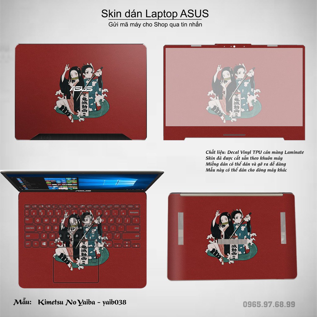 Skin dán Laptop Asus in hình Kimetsu No Yaiba _nhiều mẫu 2 (inbox mã máy cho Shop)