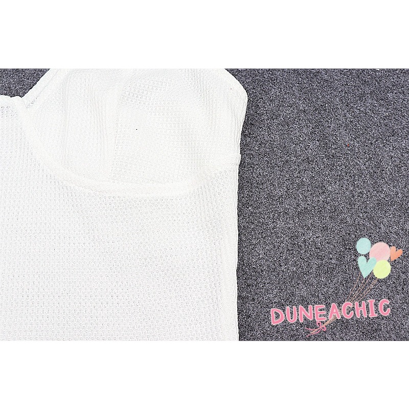 DUNEA Áo Tank Top Màu Trơn Hở Lưng Phong Cách Đường Phố Gợi Cảm Cho Nữ