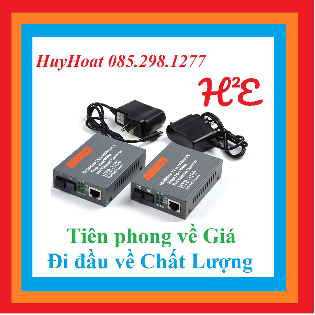 Bộ Chuyển Đổi Quang Điện Netlink HTB 3100 AB 25Km, Cặp 2 Converter quang